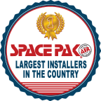 Badge reading Spacepak Largest Installer in the Country